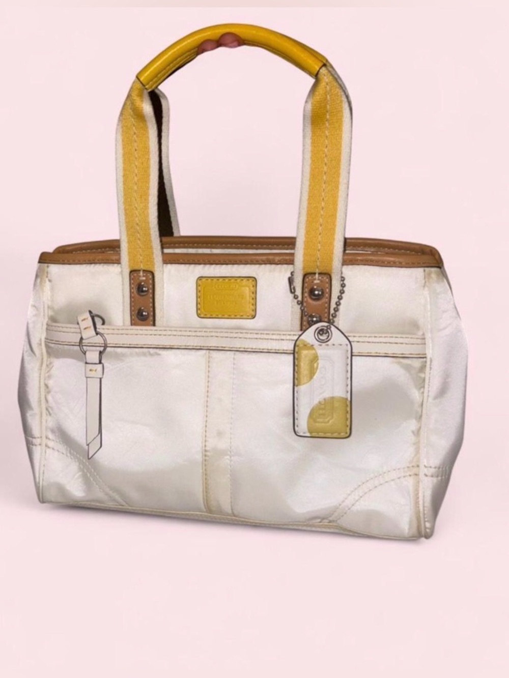 Coach white and Yellow Purse